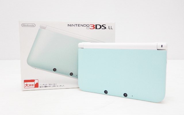 ll24◆　〈Nintendo 任天堂〉3DS LL ミント系 充電器付き ニンテンドー