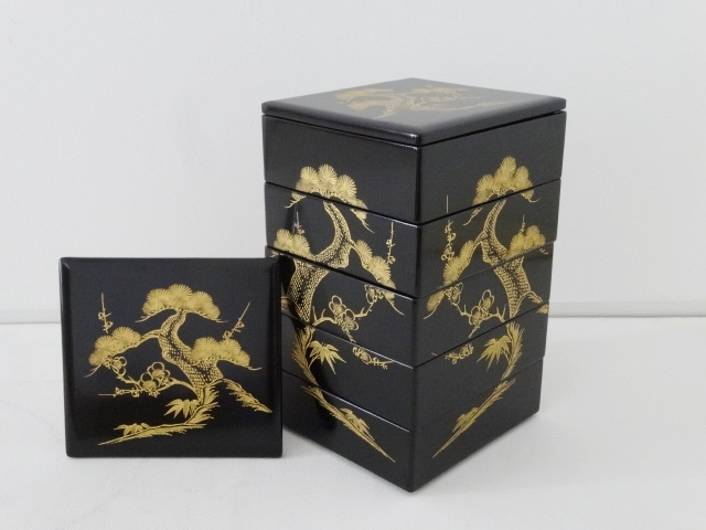 【安い，格安】 広吉堂 古美術品 輪島塗 重箱 五段重 蒔絵 木箱付き M(重箱)｜売買されたオークション情報、yahooの商品情報をアーカイブ公開 - オークファン 重箱