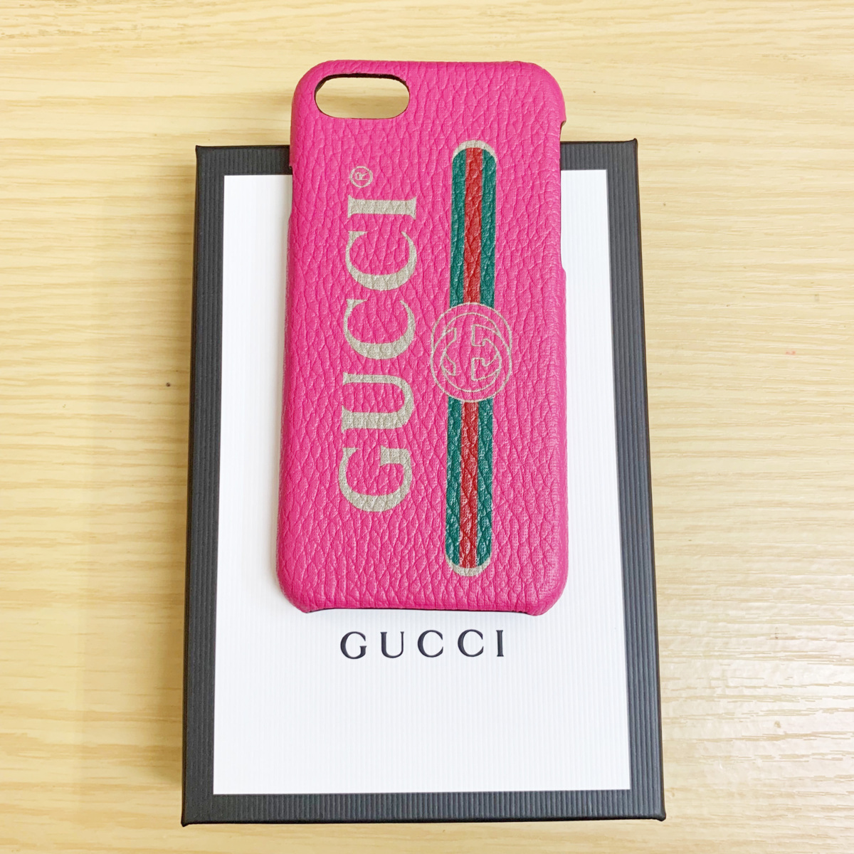 GUCCI/グッチ iphone8ケース プリント柄 ピンク 549078 未使用★_1