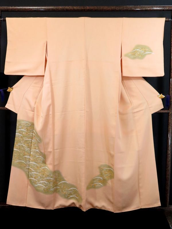 アンティーク訪問着、付下げ kimono tento - 着物 金彩 正絹 訪問着