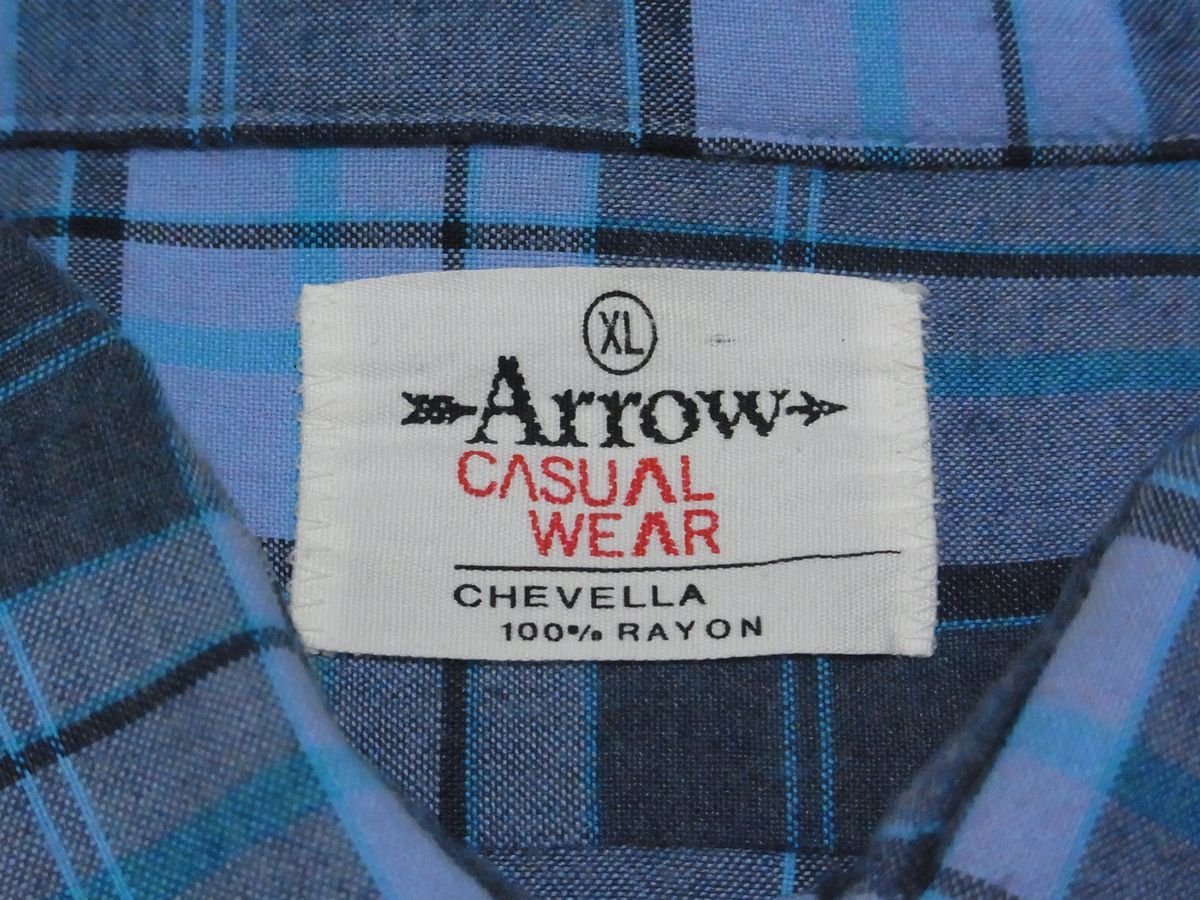 ☆ 70s ビンテージ ARROW CHEVELLA レーヨン ボックス シャツ sizeXL 