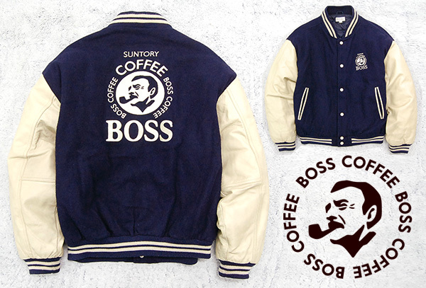 【大人気，お得】 非売品 サントリー ボス BOSS ボスジャン 中綿入り 袖革スタジャン/紺xベージュ(サントリー)｜売買されたオークション情報、yahooの商品情報をアーカイブ公開 - オークファン サントリー