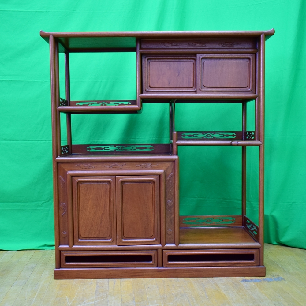 ☆唐木家具☆花梨☆飾り棚 茶棚 飾棚 3.3尺棚 飾り棚: 花梨 ⁄
