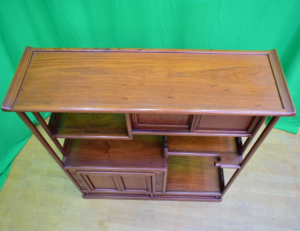 ☆唐木家具☆花梨☆飾り棚 茶棚 飾棚 3.3尺棚 飾り棚: 花梨 ⁄