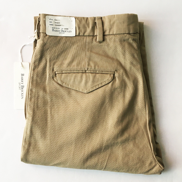 処分バリーブリッケンBARRY BRICKEN ノータックチノパンツ BEIGE W34 
