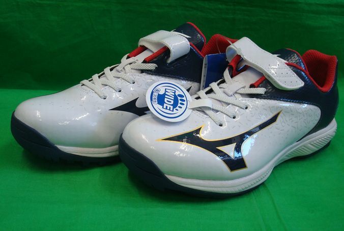 ミズノ トレーニングシューズ 22.5cm 白×ネイビー×ゴールド 11GT192442 新品_1