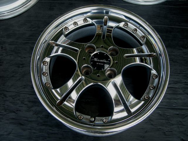 即決あり】WORK ユーロライン メッキ15x6.0j 100-4H +42 4本セット