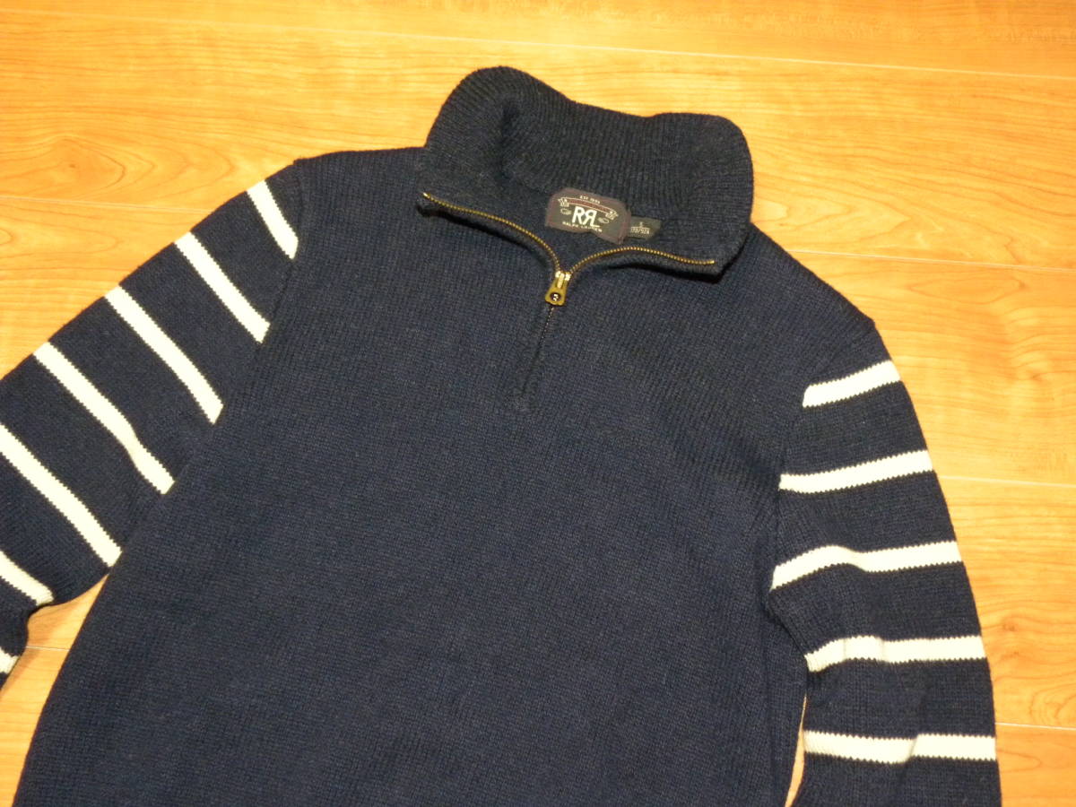 RRL ダブルアールエル ハーフジップ モーターサイクルニット セーター