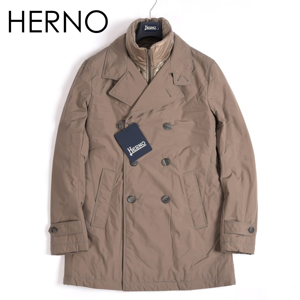 新着 1点物 8.9万 HERNO TECH ヘルノテック 防水 ダウン コート メンズ L イタリア製 50 ヘルノ 303956(コート ...