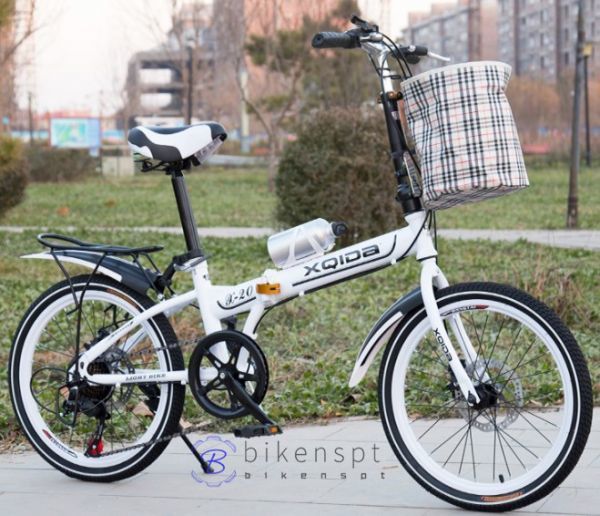 20インチ 変速自転車 プレゼント 学生兼用 折り畳み ★重量:17kg★ バック付き D55