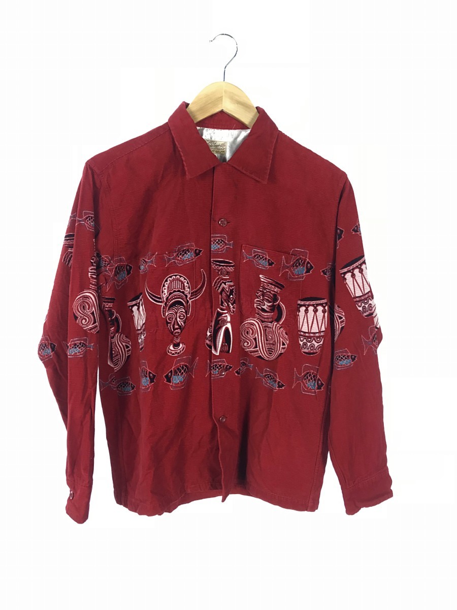 Style Eyes◆スタイルアイズ/長袖シャツ/S/コットン/RED/総柄/中古