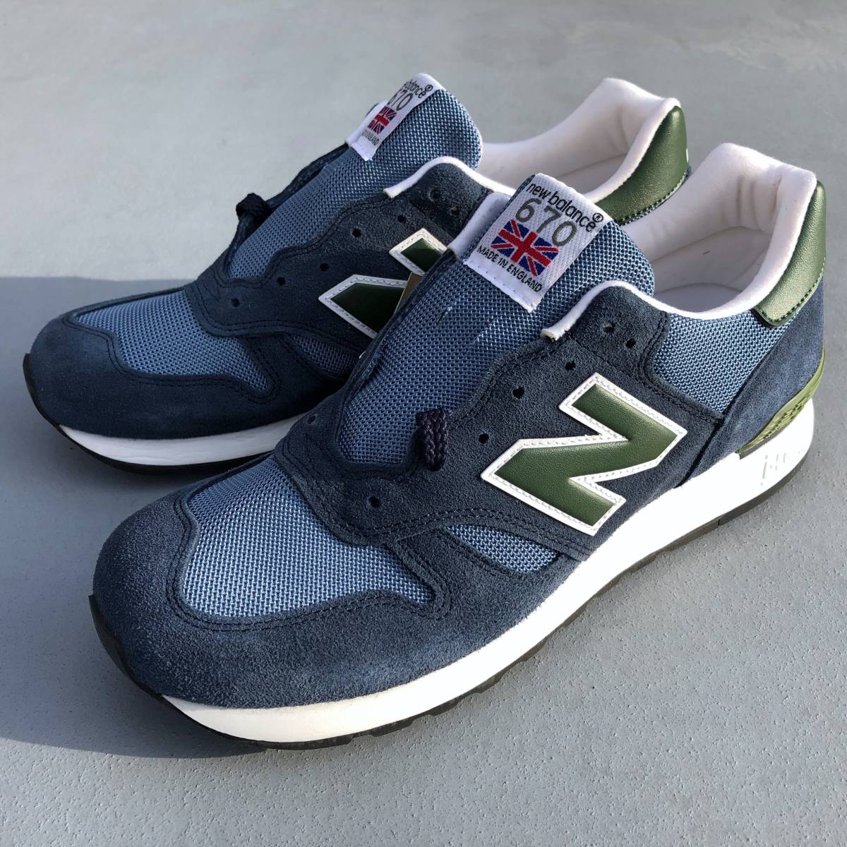海外限定 UK製 NEW BALANCE ML670SBG NAVY×GREEN US9.5D 27.5cm 新品 