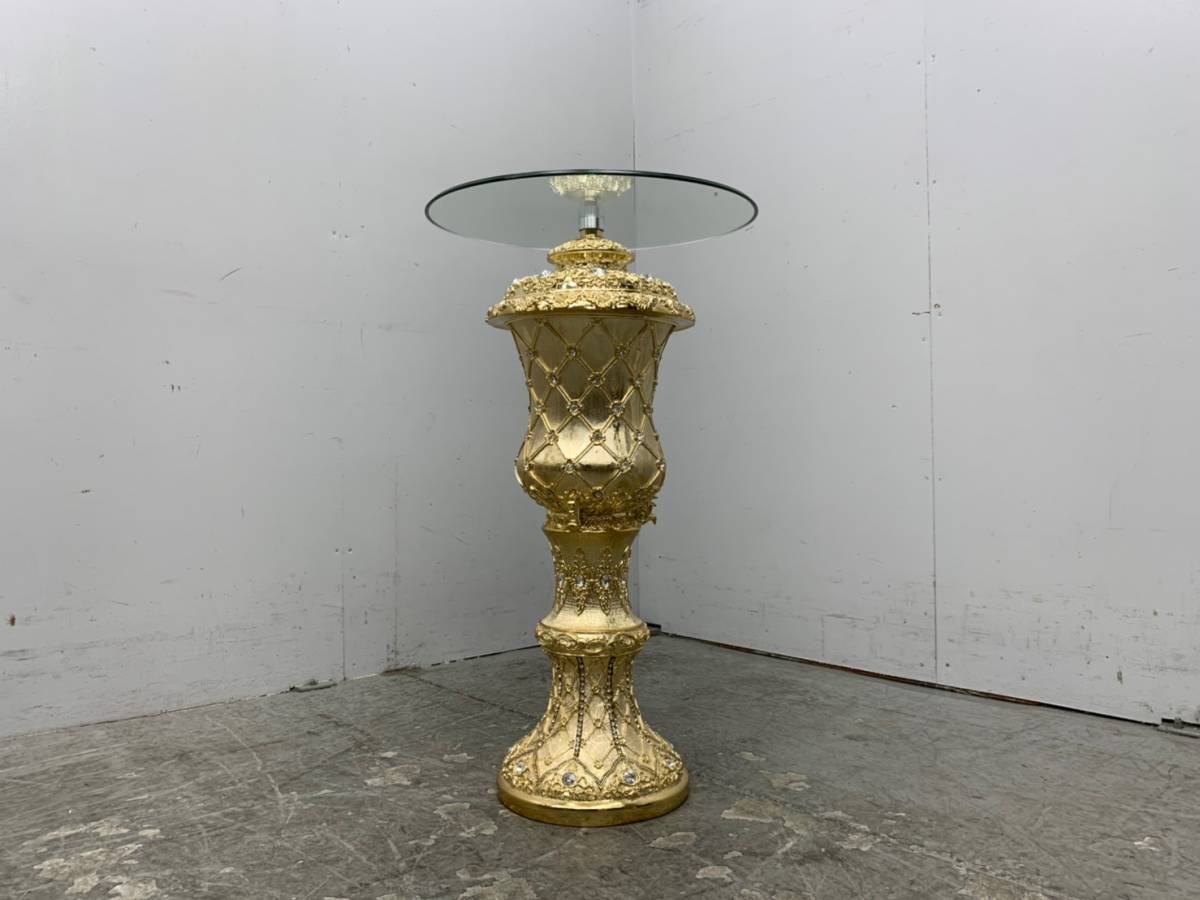 T2442☆展示極美品☆IDC大塚☆イタリア製☆豪華☆サイドテーブル☆検シリックコルチャゴ