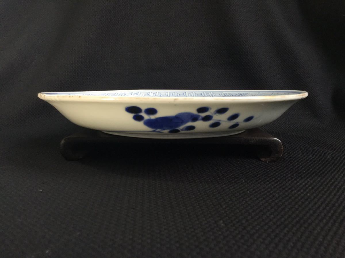 幻の亀山焼 】 亀山焼染付 山水紋皿 50数年間の短命