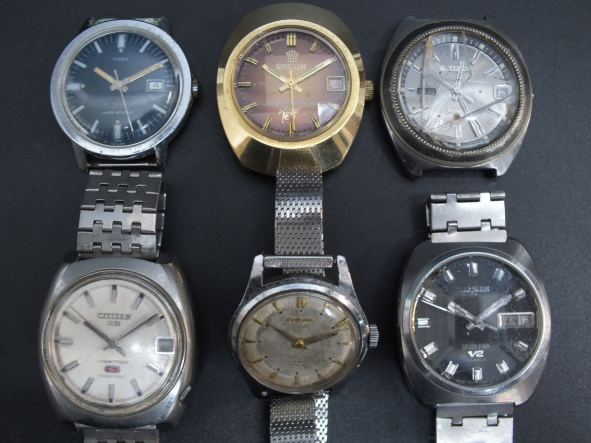 メンズ腕時計 6個 おまとめ 自動巻き/手巻き CITIZEN/TIMEX/ENICAR 