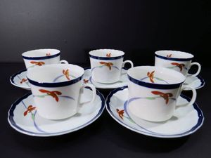 香蘭社 オーキッドレース カップ&ソーサー 5客セット オーキッドレース