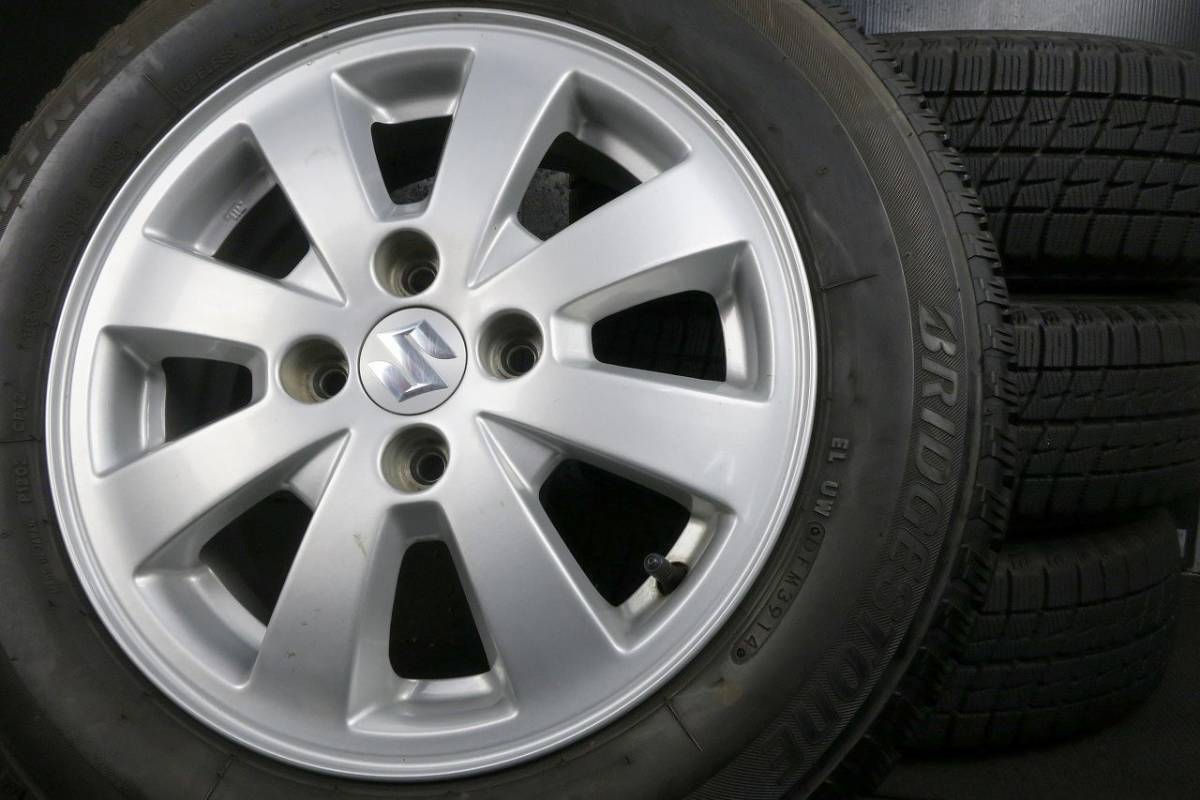 バリ山 ブリヂストン スタッドレス 165/70R14 スズキ純正 スイフト 14×5J ET+45 PCD100/4H ハスラー等に流用も◎
