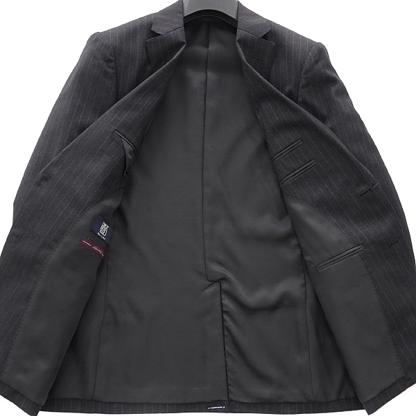 新品 バルバス SUPER100's タスマニア ウール サキソニー スーツ 165-D7(S) 灰 【J44833】 A4 秋冬 メンズ barbas オンワード樫山