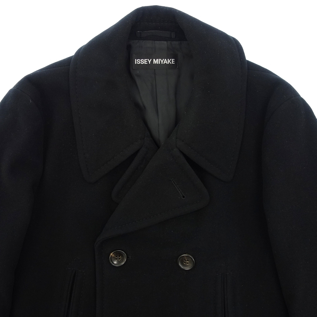 【美品】issey miyake ピーコート ウール 美品◇ISSEY MIYAKE イッセイミヤケ ME33FA021ウール ピーコート 2 黒