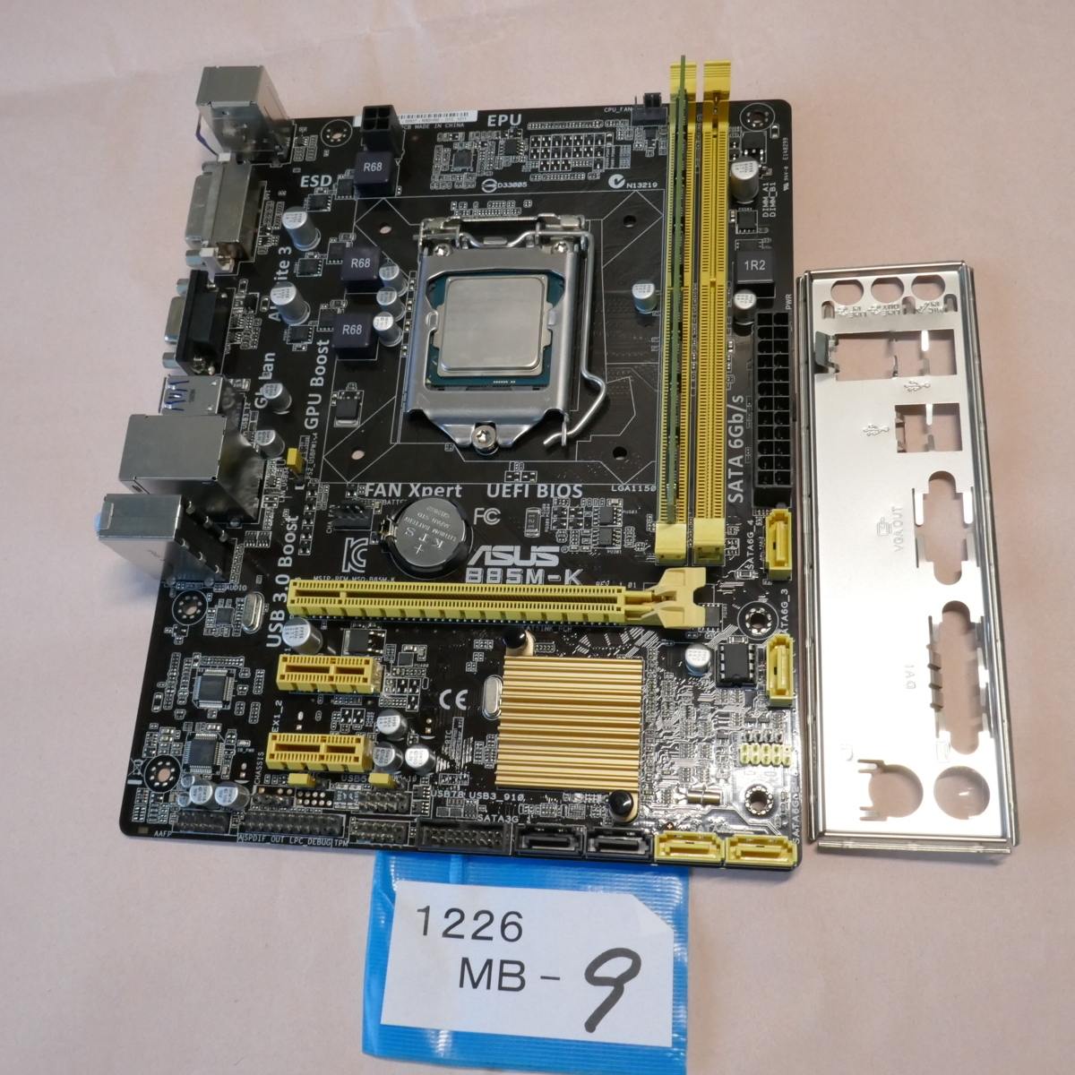 1226MB-09 ★初期起動確認 CPU，メモリ，マザーボードの3点セット★Celeron G1840/メモリ4GB/ASUS B85M-K