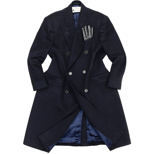 メンズ 希少 Aquascutum カシミヤ ガウンコート ヘリンボーン柄 ジャケット