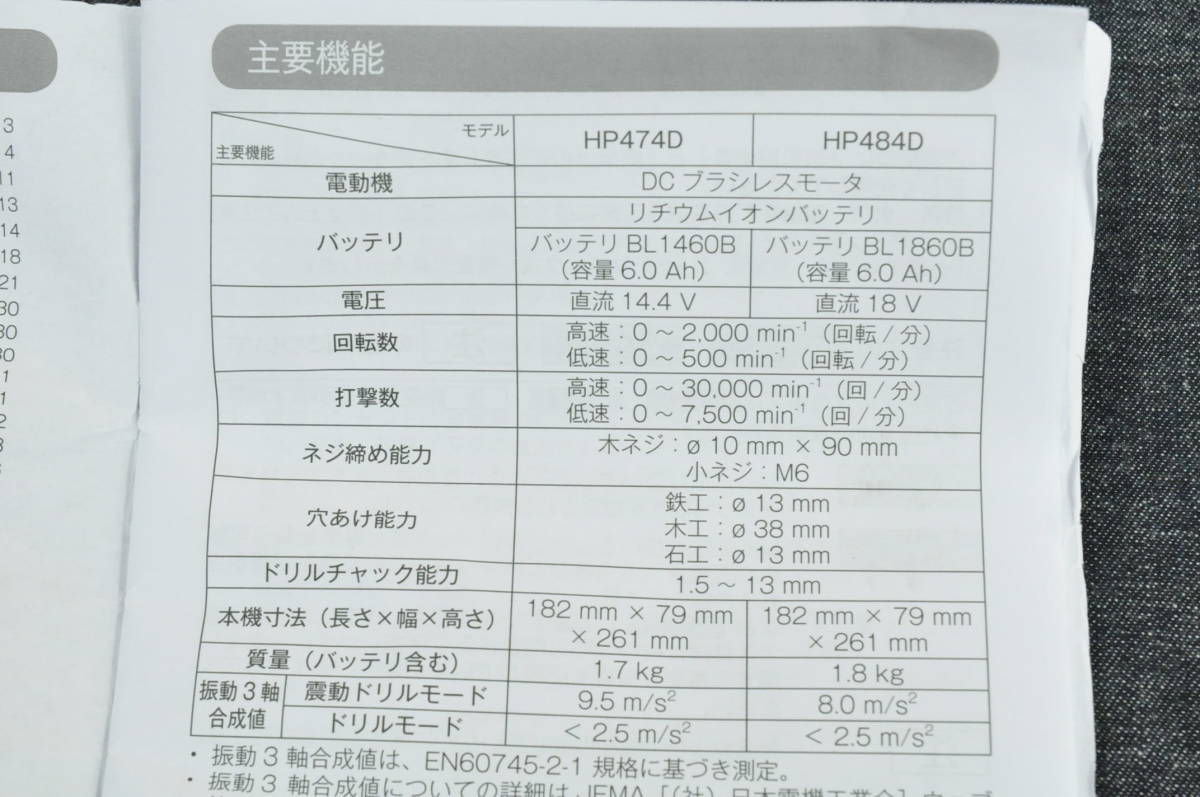 Eア PA10311 未使用 マキタ 18V 充電式 震動ドライバードリル HP484DZ 本体のみ ※バッテリー・充電器別売 m