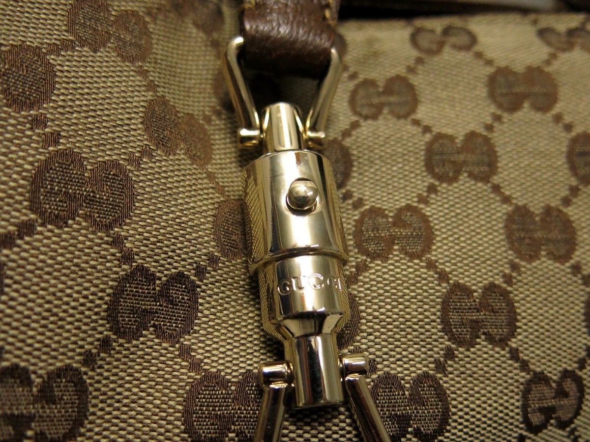 □美品□GUCCI グッチ□ニュー ジャッキー□GG キャンバス レザー 本革