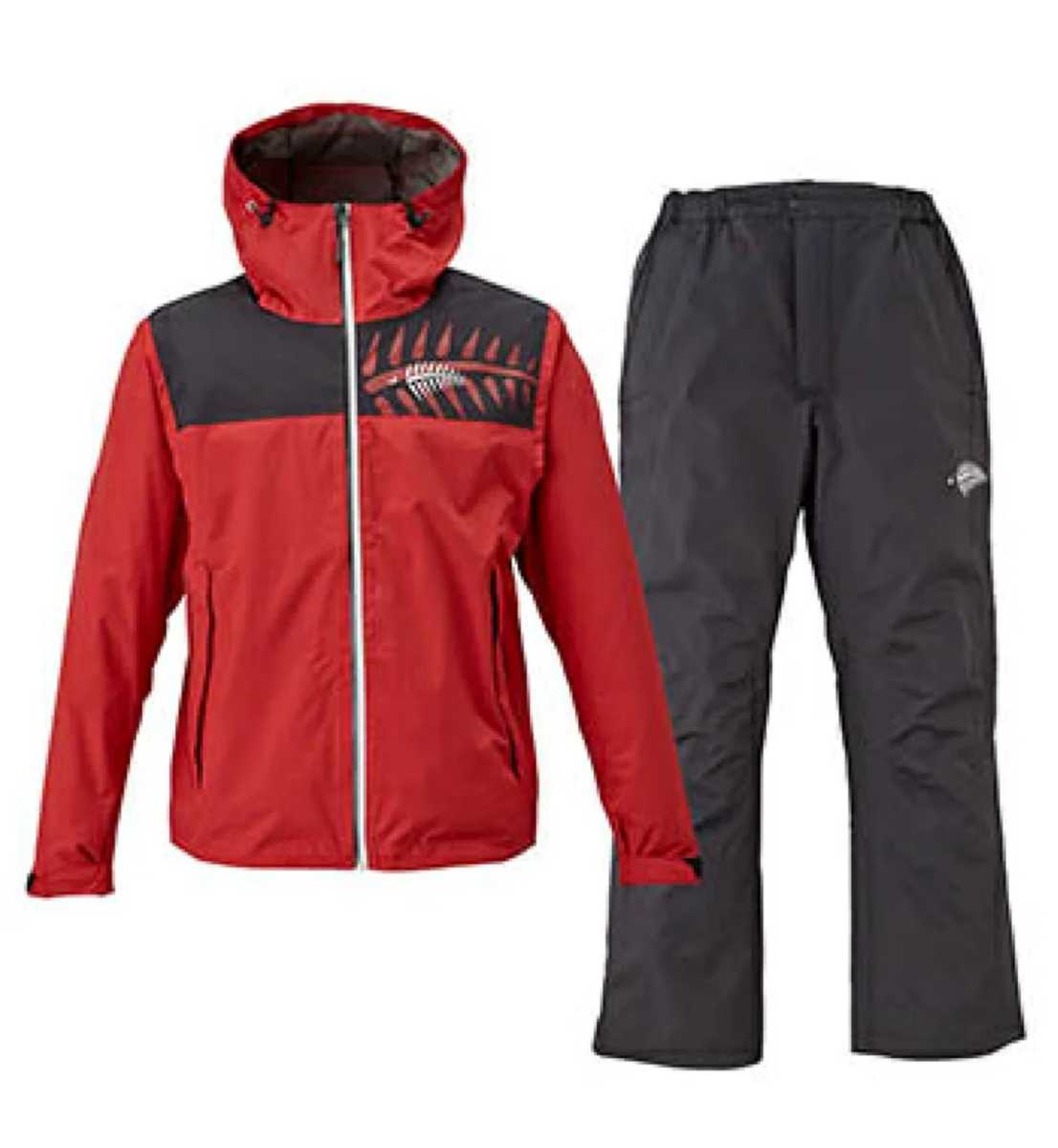 【未使用品】釣り用レインウェア・レインパンツ ハヤブサ フリーノット(FREE KNOT)レインスーツL(レッド) Y6211-L-40【定価】￥19，580