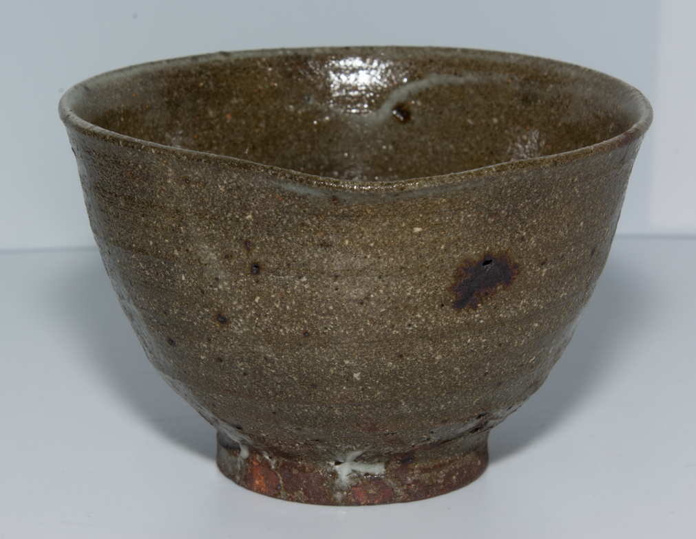 二代 勝尾青龍洞 伊羅保茶碗 共布共箱(四方桟)栞付 茶道具 茶器 茶の湯