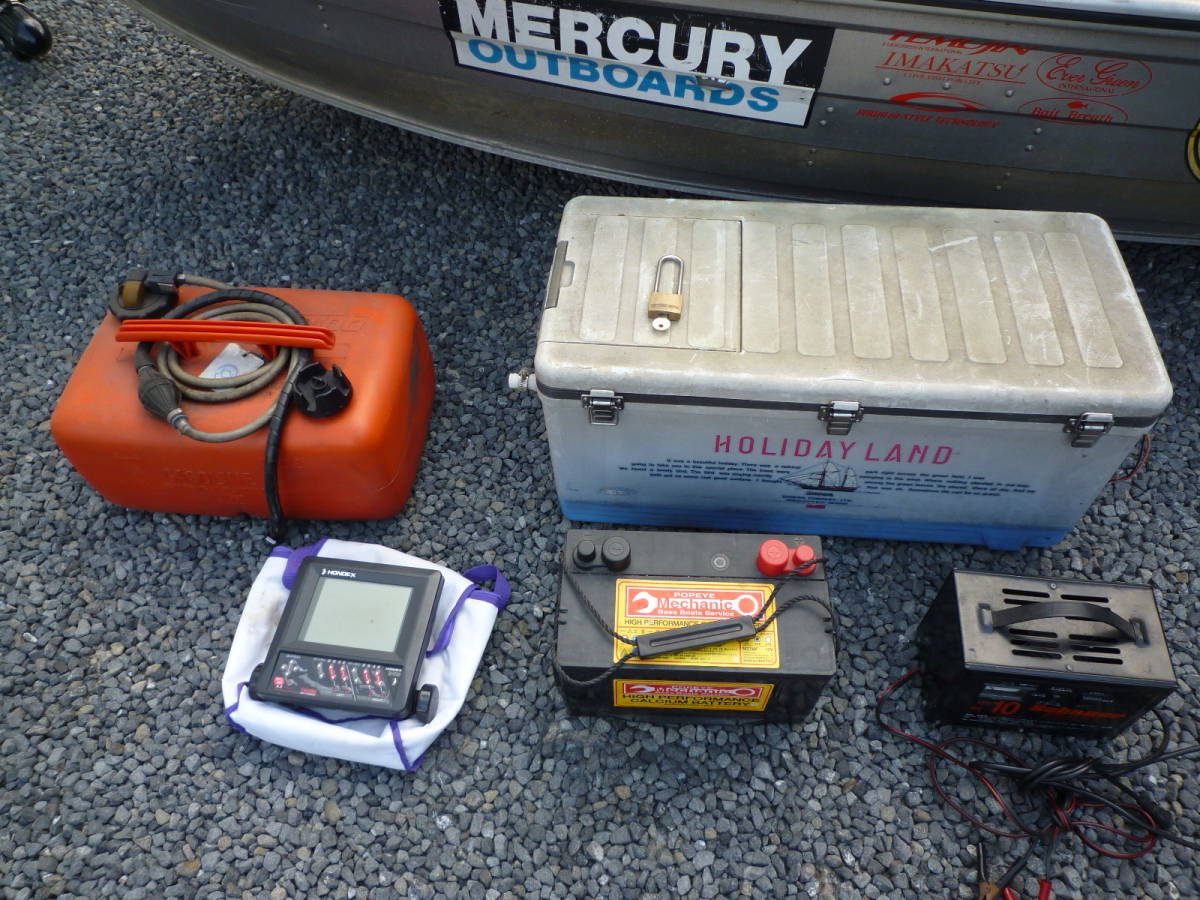 格安売り切り♪中古 船 小型 プレジャーモーターボート 船外機付き(マーキュリー　シープロ　10MA) アルミボートセット一式 バス釣り愛媛県_4