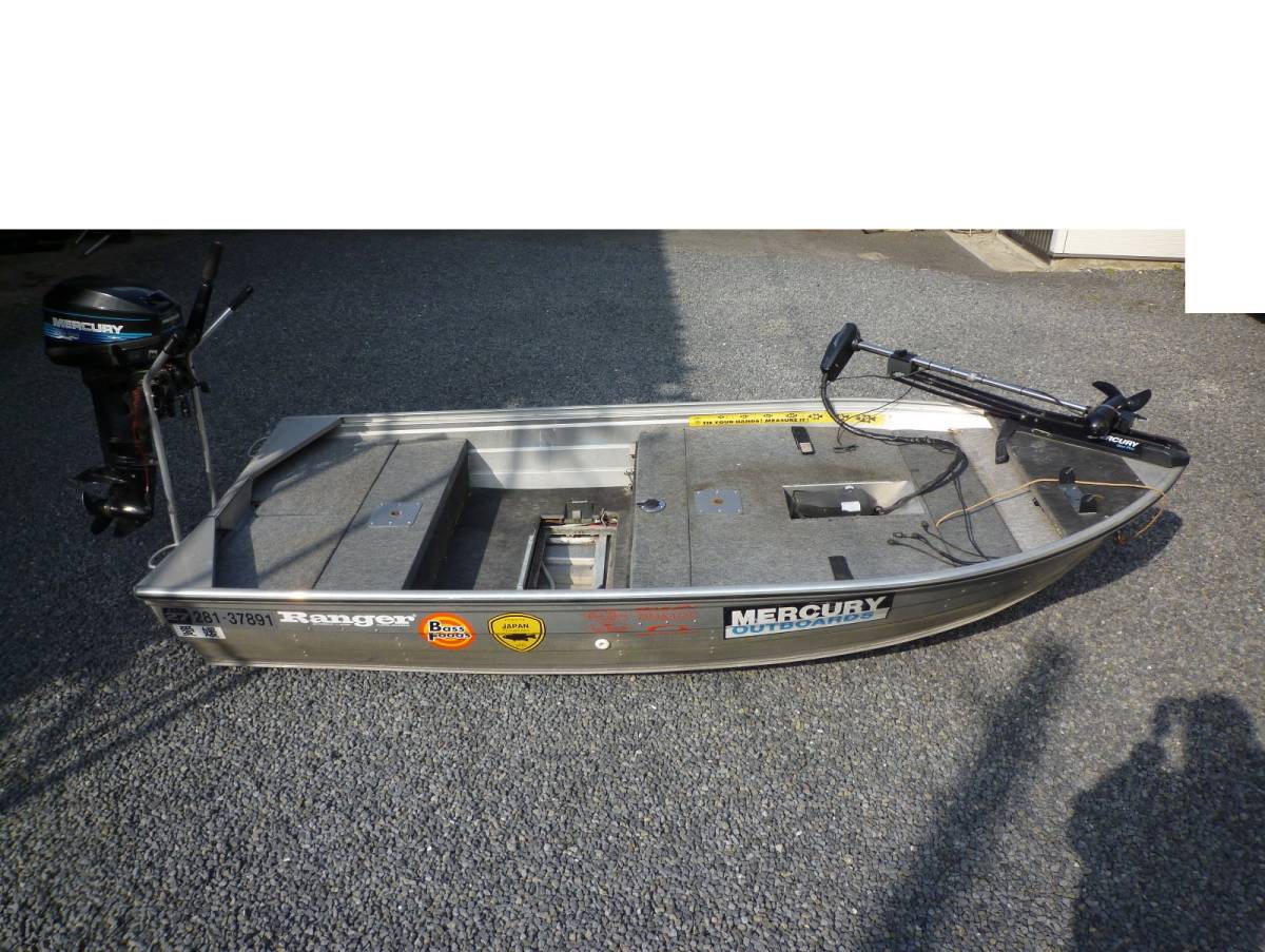 格安売り切り♪中古 船 小型 プレジャーモーターボート 船外機付き(マーキュリー　シープロ　10MA) アルミボートセット一式 バス釣り愛媛県_6
