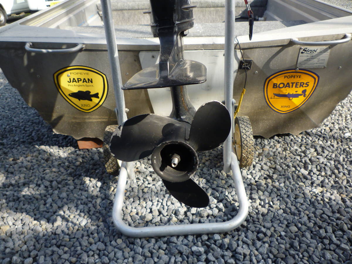 格安売り切り♪中古 船 小型 プレジャーモーターボート 船外機付き(マーキュリー　シープロ　10MA) アルミボートセット一式 バス釣り愛媛県_8