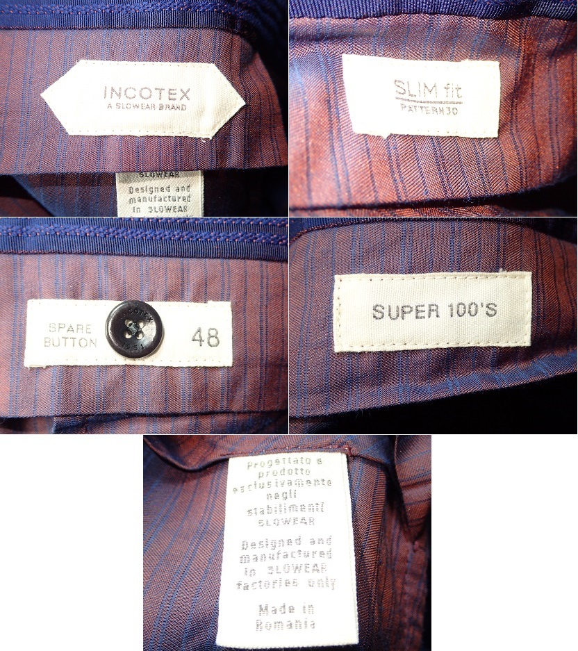 INCOTEX インコテックス SUPER100'S SLIM FIT スリム フィット