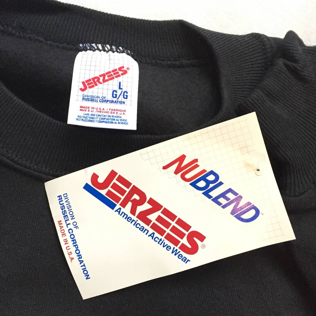 90s USA製 JERZEES デッドストック 黒 無地 50/50 スウェット 