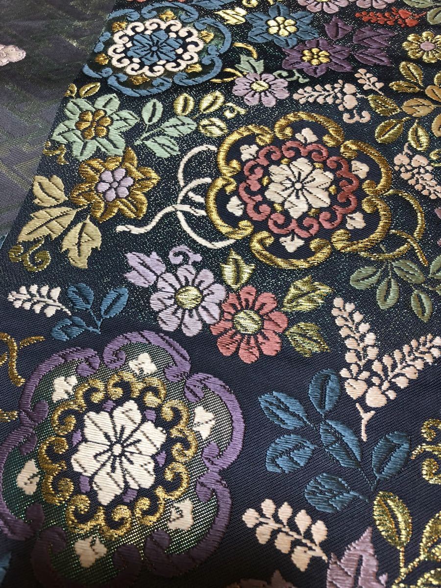【銘品新品】京都老舗銘店「ゑり善」深紫色 日本刺繍手刺繍「瓢箪 観世水文様」 日舞家所蔵品☆【逸品美品】京都老舗銘店「ゑり善」47万 総刺繍 手刺繍