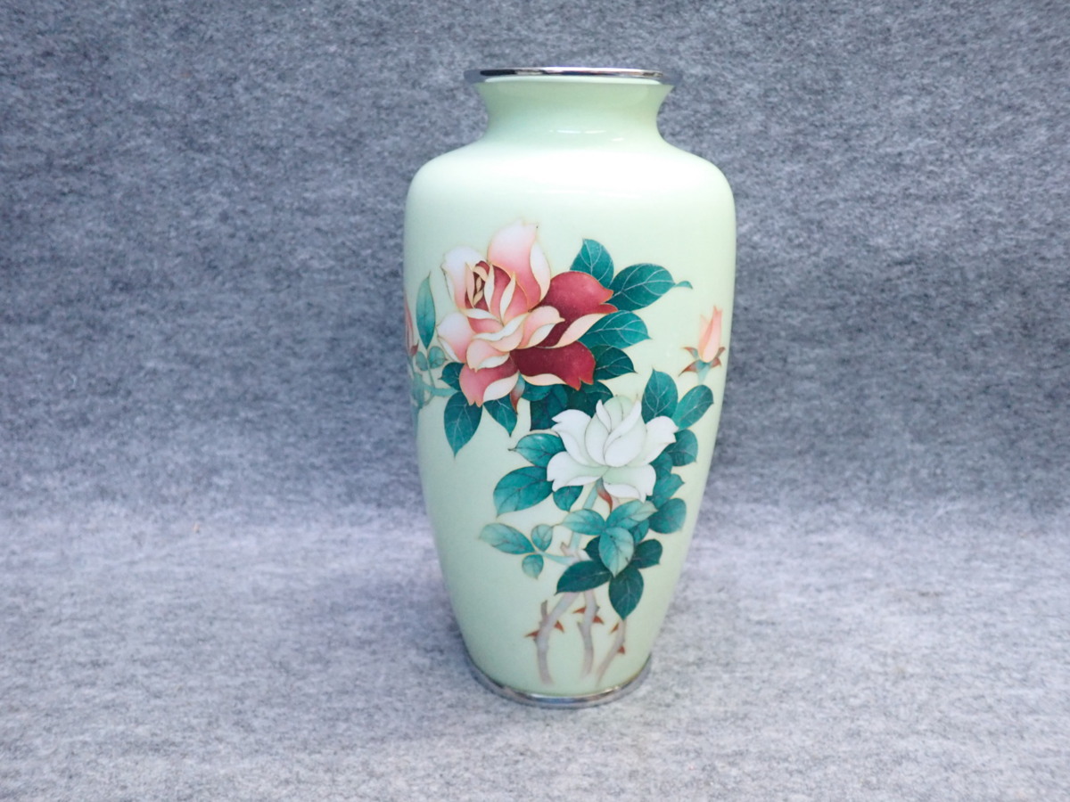 安藤七宝花図花瓶25cm18cm 安藤七宝花図花瓶25cm18cm