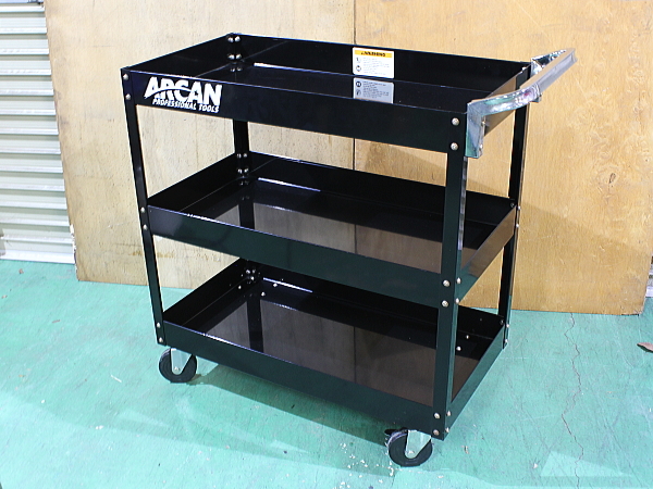 アルカン 3段 ツールカート 黒 ARCAN 工具箱 ツールワゴン サービス 