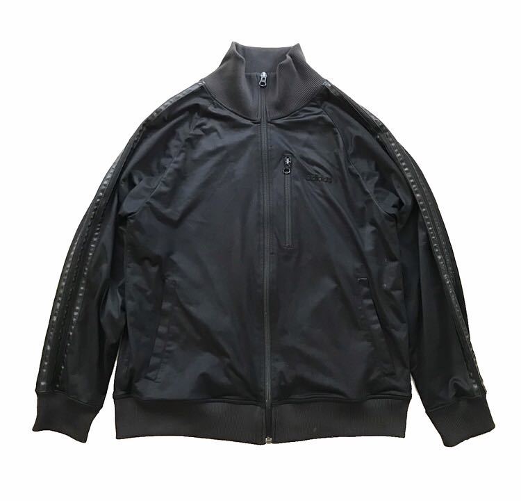 人気セール，送料無料 カラー 黒&times;黒 adidas アディダス トラックジャケット L 袖ライン レザー パイピング ATP ジャージ ブラック 80s 90s RUN DMC(アディダス)｜売買されたオークション情報、yahooの商品情報をアーカ ジャージ