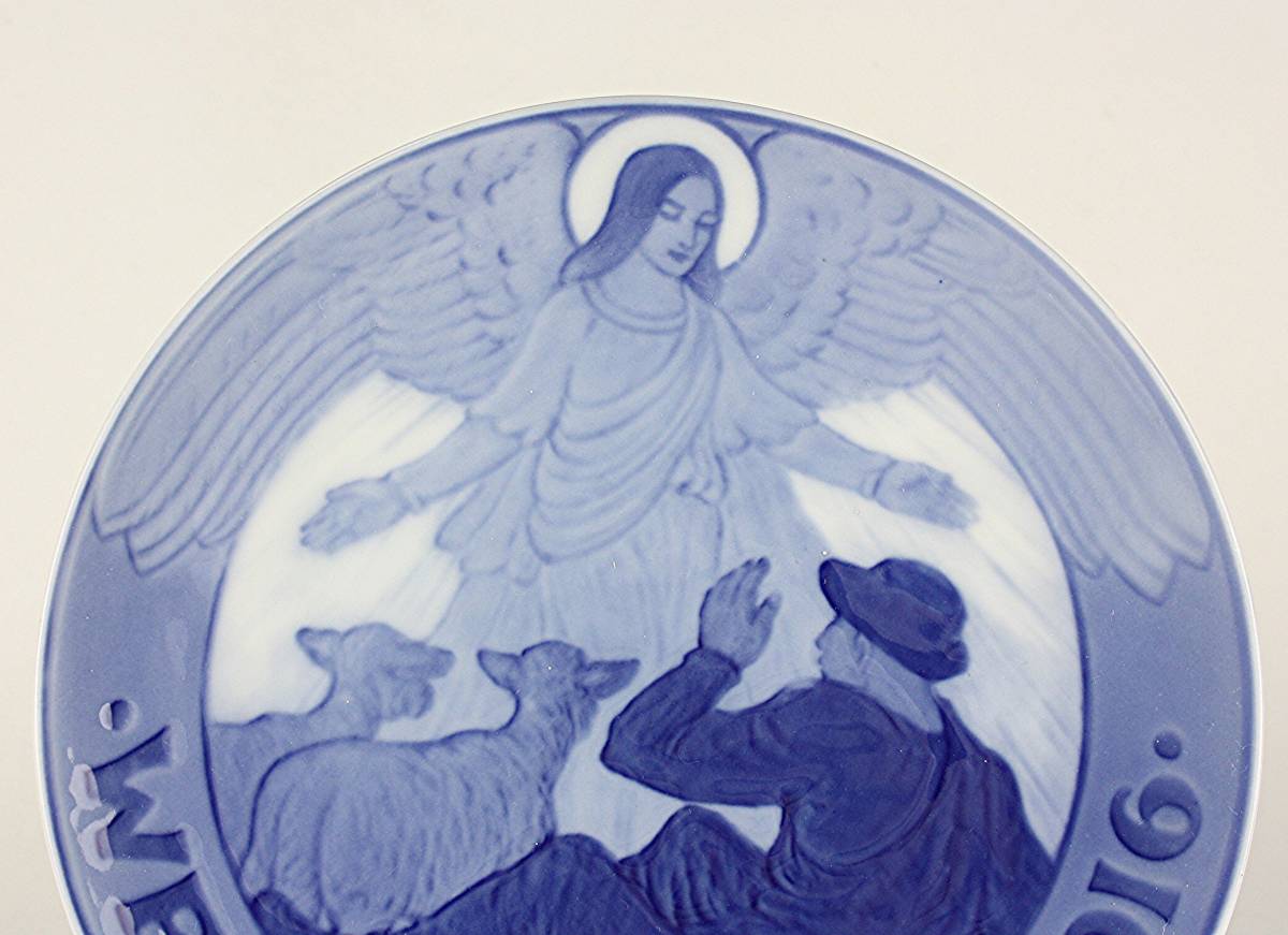 1916年 ロイヤルコペンハーゲン イヤープレート 「天使と羊飼い」 北欧