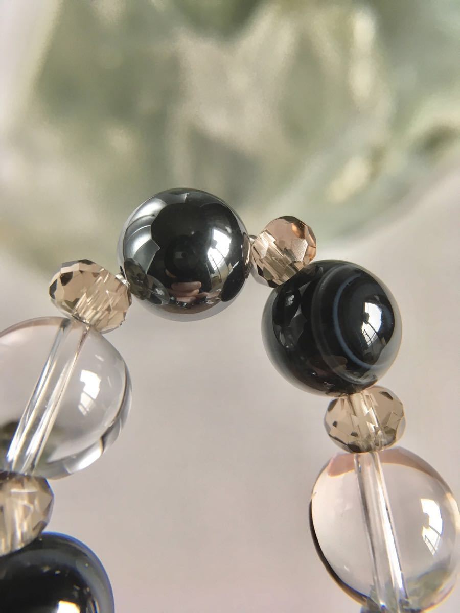 スモーキークォーツ 8mm ブレスレット &frasl; オニキス・天眼石・スモーキークォーツ ヘマタイトの通販 Quartz タイガーアイ - 天眼石(アイアゲート)、スモーキークォーツ(茶水晶)、カット水晶 : 天然石 with | ヘマタイトSmoky ｜