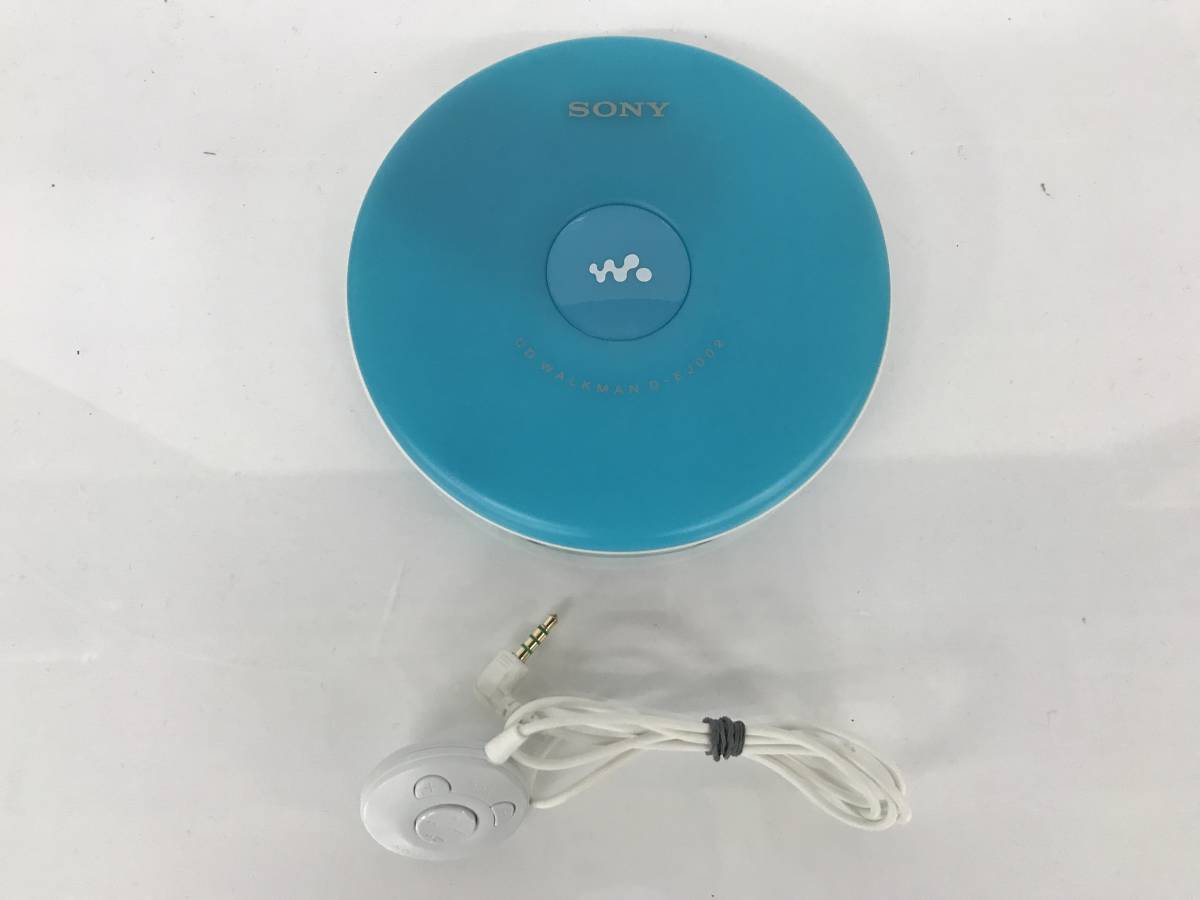 動作確認OK！リモコン付き！SONY CDウォークマン ブルー D-EJ002 L