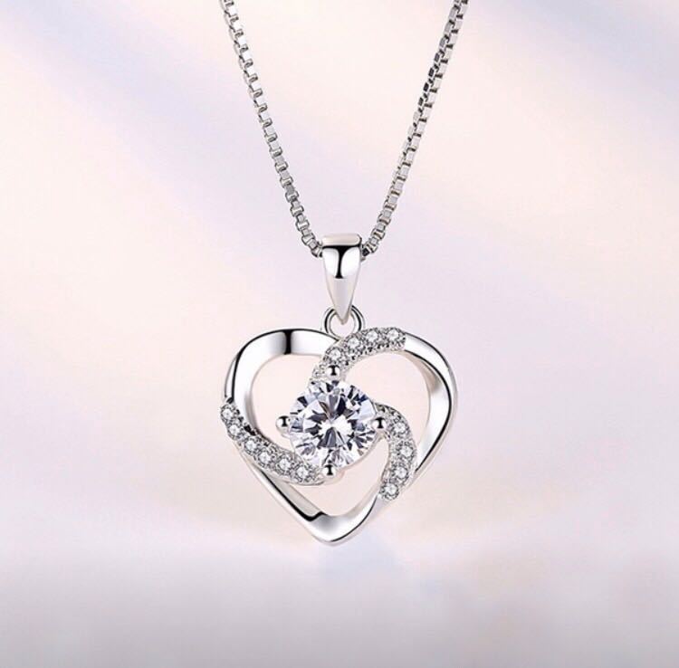 参考価格212，400円 ダイヤモンド オープンハート ネックレス 18金 ホワイトゴールド 18k Heart wgpnecklace CZDIAMOND 新品未使用品 24
