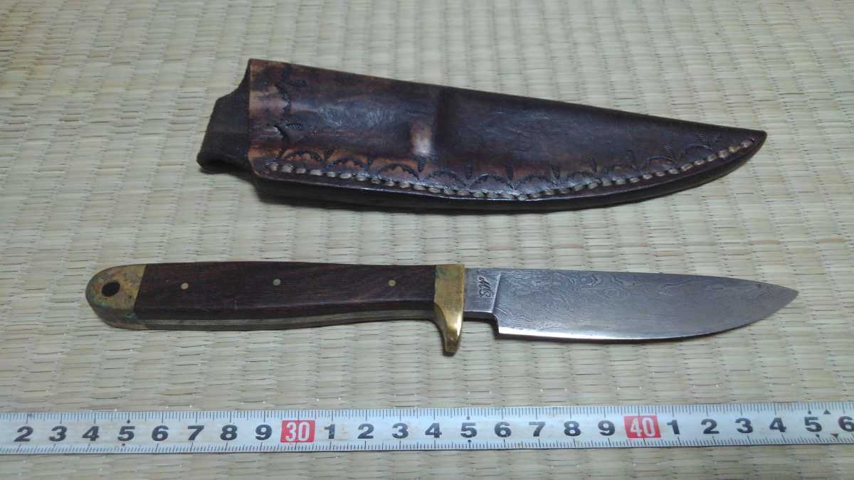 新作登場，爆買い 一点物 鍛造 USA MS McCRACKIN 板目模様ダマスカスブレード フルタングハンターナイフ 革シース 全長22 8㎝ ブレード10 6㎝(その他)｜売買されたオークション情報、yahooの商品情報をアーカイブ公 その他