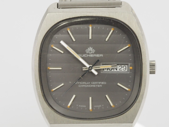ブッフェラー 時計 クロノメーター デイデイト 手巻き BUCHERER OFFICIALLY CERTIFIED CHRONOMETER ★いろどり★