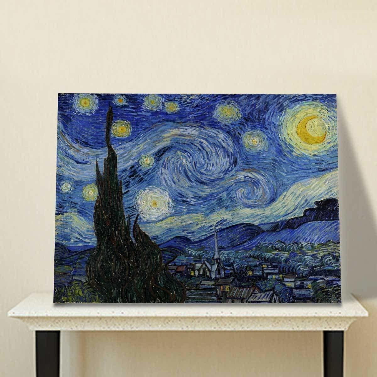 ゴッホ 星月夜 アートポスター アートパネル 横75cmx縦60cm 複製名画