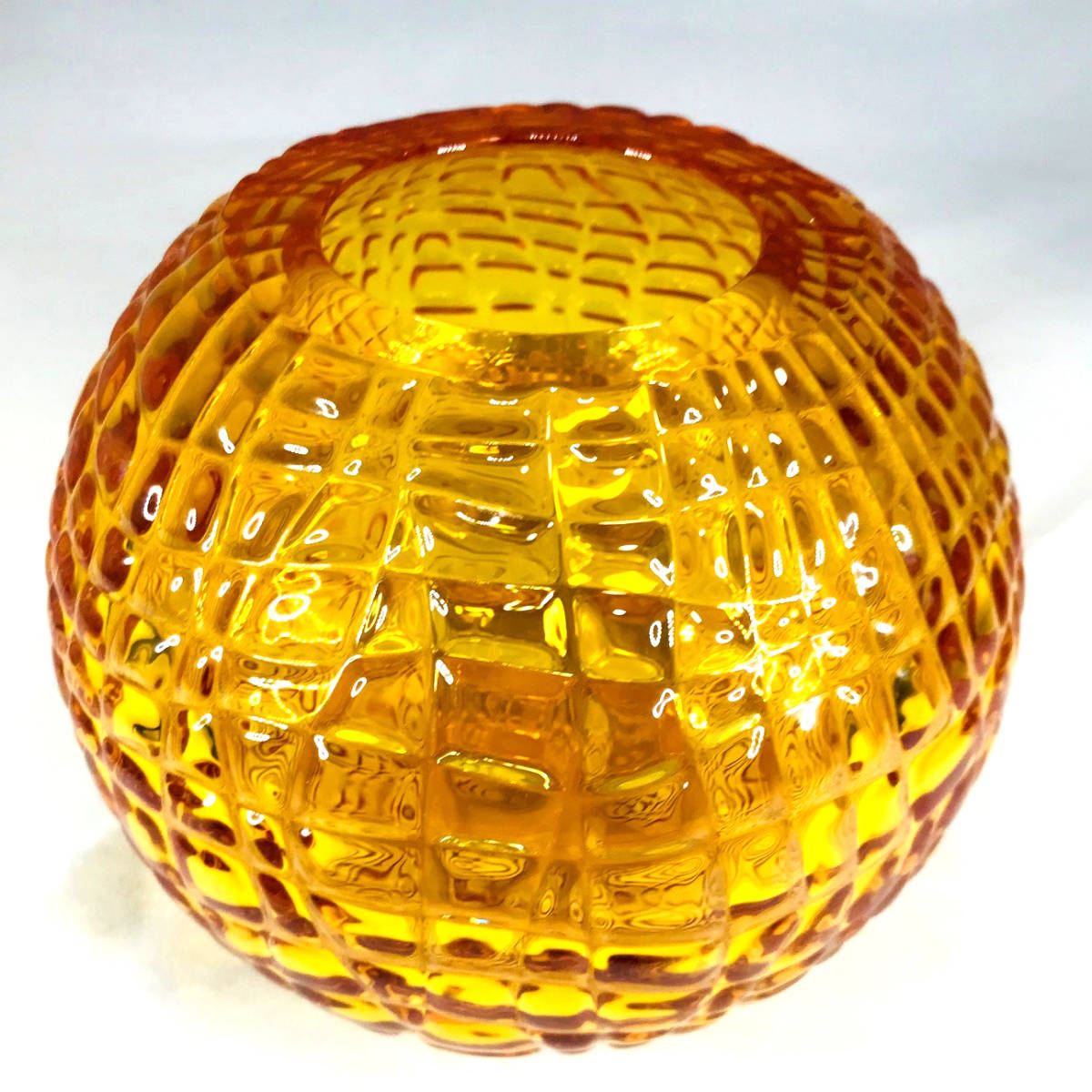 BACCARAT バカラ /※激レア 約1.2kg クロコ柄花瓶 アンバー クリスタル 美品