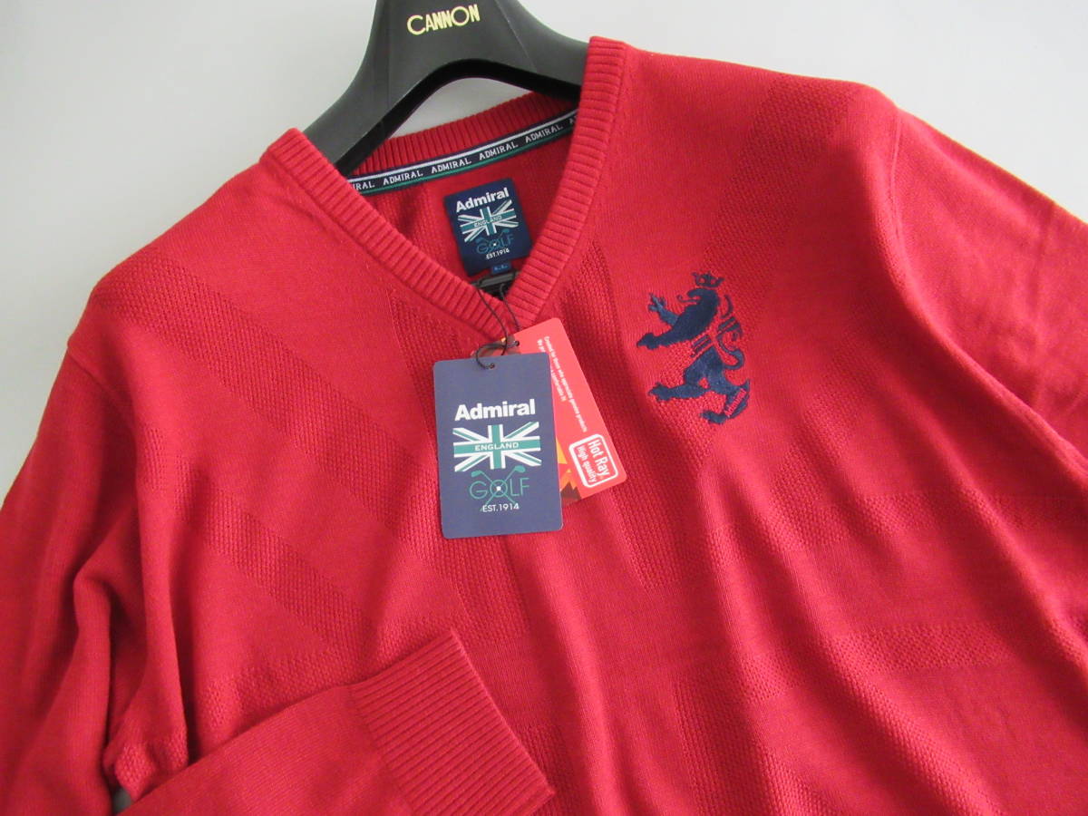 正規品，品質保証 XL Admiral GOLF アドミラルゴルフ Vネック ニット 軽量 刺繍ロゴ ￥15400(セーター)｜売買されたオークション情報、yahooの商品情報をアーカイブ公開 - オークファン セーター