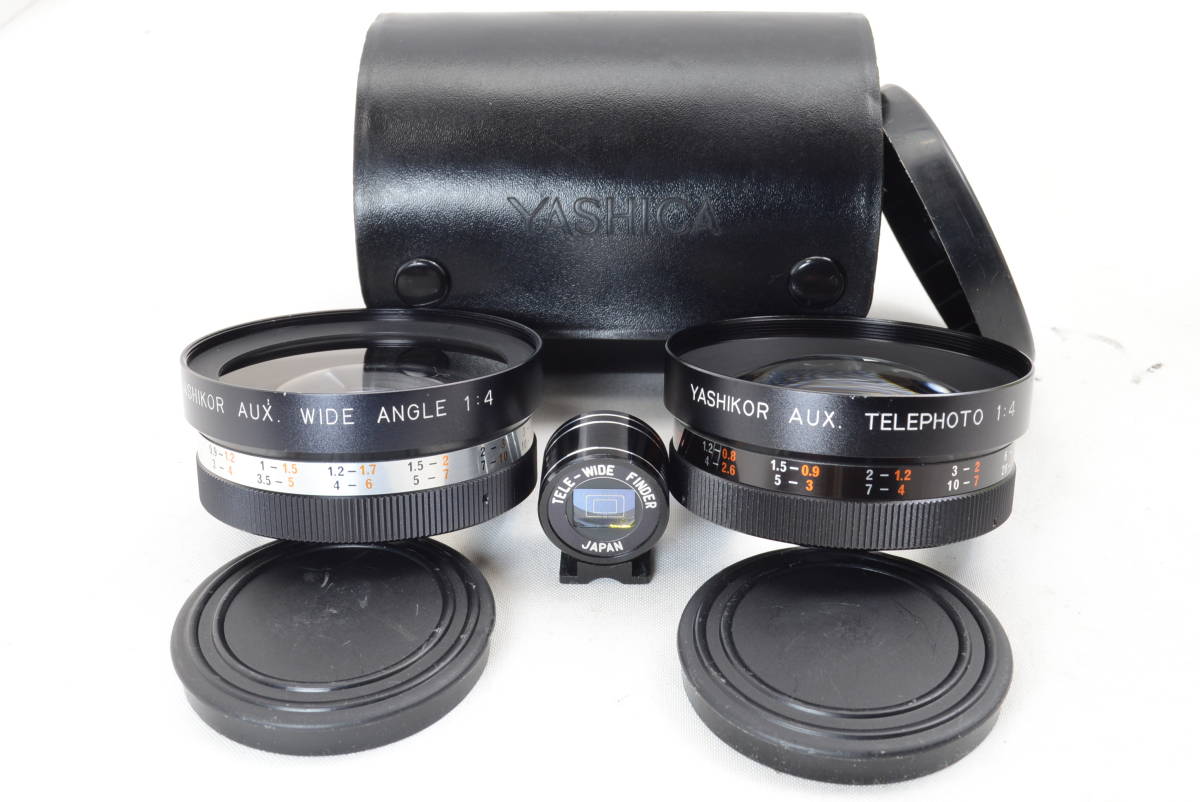 【ecoま】ヤシカ YASHIKOR AUX WIDE ANGLE 1:4 Y112/TELEPHOTO 1:4 Y112 ファインダー付き