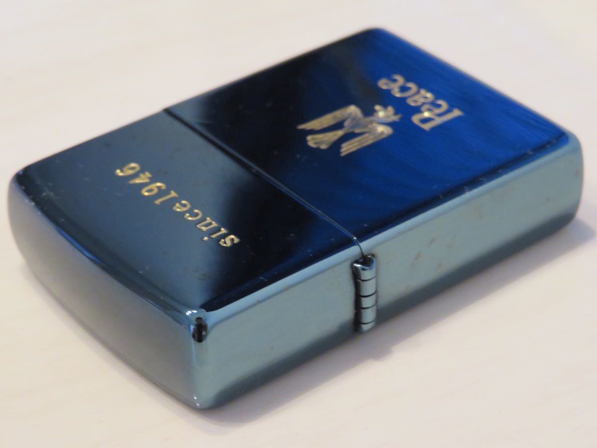 未使用】ピース peace ブルーチタン Zippo おまけ付きzippo ジッポ 