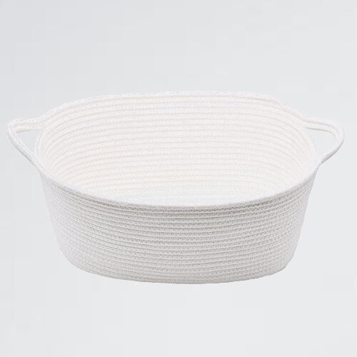 未使用 新品 コ LoongBaby H-T3 かご Lサイズ ットンロ-プバスケット 手作り 籠 持ち手付き 洗濯 ランドリ- 小物入れ 脱衣かご_1